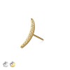 316L SURGICAL STEEL THREADLESS PUSH IN CZ BEZEL ARCH MOON FAN TOP PART
